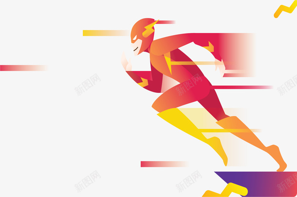 红色超人奔跑的人矢量图ai免抠素材_新图网 https://ixintu.com 奔跑 奔跑的人 矢量png 超人 超人跑步 跑步的人 矢量图