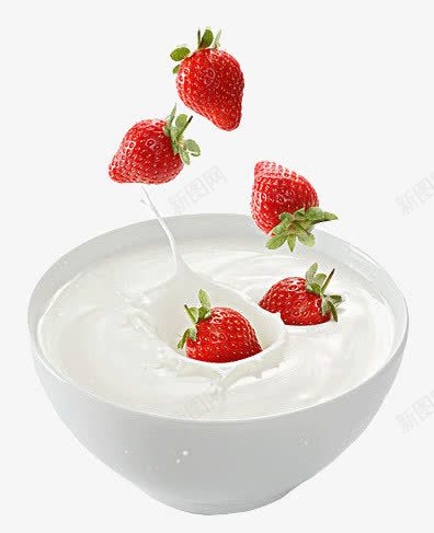 草莓和鲜奶png免抠素材_新图网 https://ixintu.com 碗 草莓 鲜奶