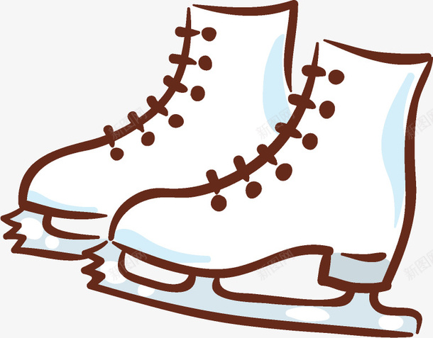 手绘创意冰刀鞋图png免抠素材_新图网 https://ixintu.com 冰岛 冰岛写 创意 卡通手绘 水彩 白色 鞋子