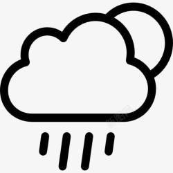 云风暴多雨的天气符号图标高清图片