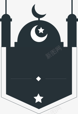 清真寺建筑图标矢量图图标