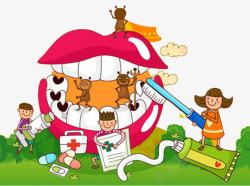 儿童牙齿口腔保健预防与保护素材