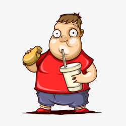 吃货男孩卡通肥胖的小男孩矢量图高清图片