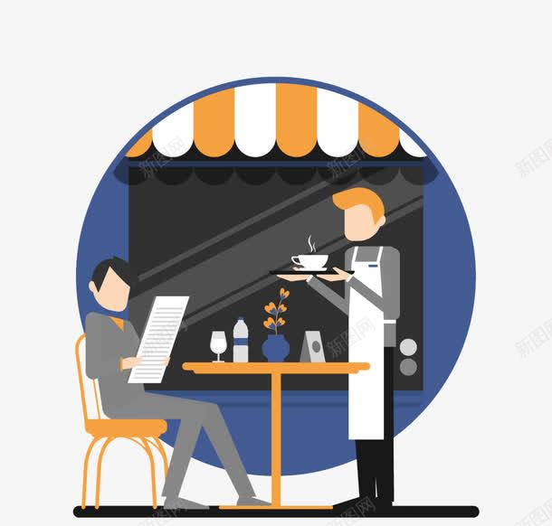 卡通点餐场景图标png_新图网 https://ixintu.com 卡通 服务员 点餐 餐厅