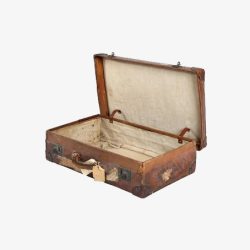旧行李箱打开的木箱高清图片