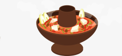 羊肉锅底美味的火锅卡通图高清图片