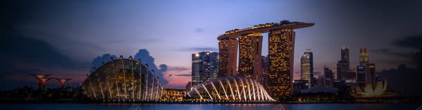 新加坡城市夜景背景banner图jpg设计背景_新图网 https://ixintu.com 商务 素材 色彩 霸气