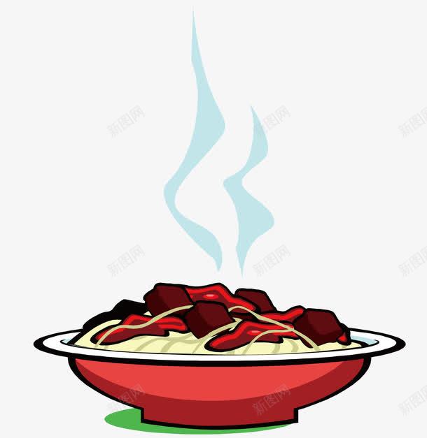 一碗面条png免抠素材_新图网 https://ixintu.com 夜市 小吃 热气 红色 荤菜 面条 面食 面馆 食品