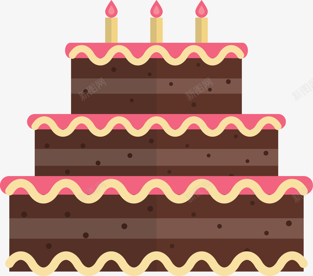 扁平化巧克力三层巨型蛋糕png免抠素材_新图网 https://ixintu.com 三层蛋糕 巧克力 巨型蛋糕 扁平化 生日蛋糕 蛋糕