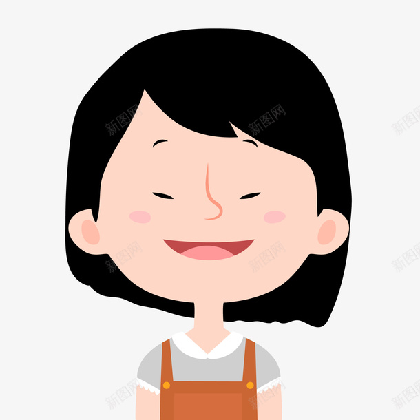 微笑的女性人物png免抠素材_新图网 https://ixintu.com 卡通 图案 女性人物 微笑 扁平化 用户头像
