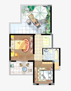 欧式设计房间设计两室户型图环境高清图片