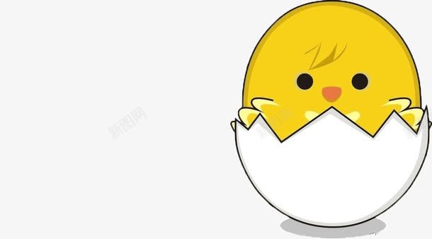黄小鸡png免抠素材_新图网 https://ixintu.com 动物 孵化 小鸡 蛋壳 黄色