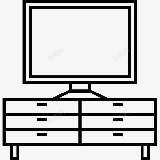 电视家具图标png_新图网 https://ixintu.com 家 家具 抽屉 柜子 桌子 电视