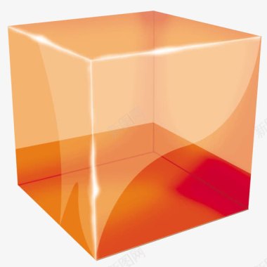 橘红色透明大图标立方体图标