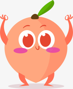 卡通水蜜桃可爱卡通水蜜桃矢量图高清图片
