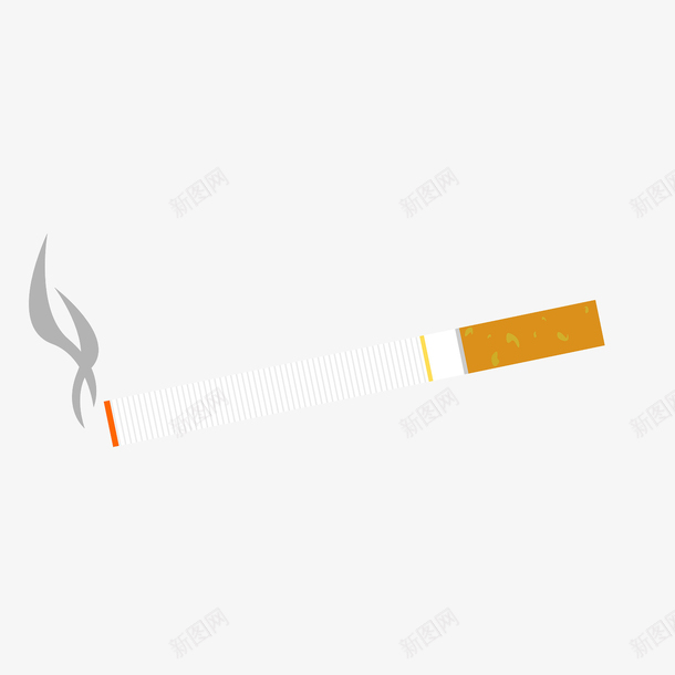 手绘一根点燃的烟png免抠素材_新图网 https://ixintu.com 一根烟 手绘 抽烟 点燃 烟叶 烟嘴 烟草 烟雾 简图 香烟