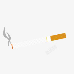 手绘烟缸和香烟手绘一根点燃的烟高清图片