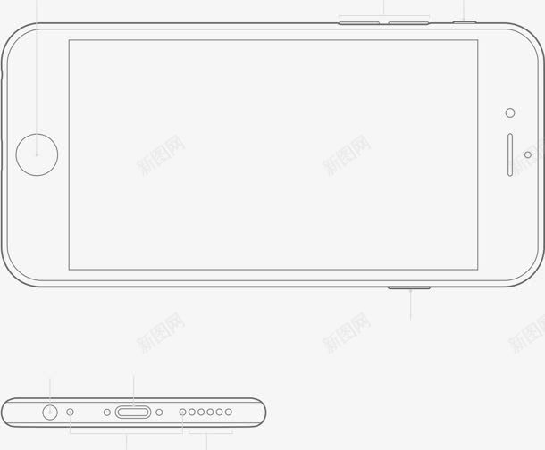 iPhone6s技术规格线条png免抠素材_新图网 https://ixintu.com 6s iphone 技术 线条 规格