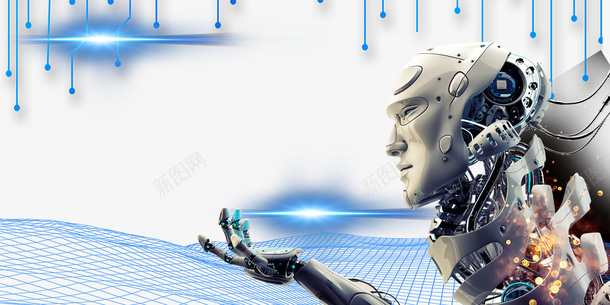 科技元素机器人线网光效png免抠素材_新图网 https://ixintu.com 光效 机器人 科技元素 线网