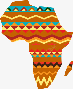 小清新折线多彩非洲地图高清图片