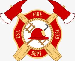 消防斧消防徽章图标高清图片
