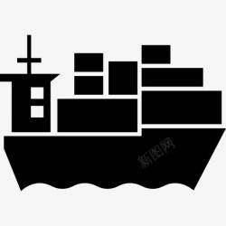 运输船货船集装箱图标高清图片