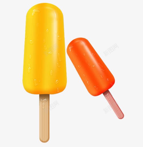 冰淇淋图案png免抠素材_新图网 https://ixintu.com 冰棍 冰淇淋 红色 黄色