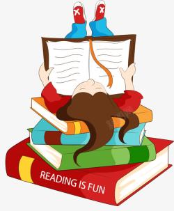 阅读兴趣读书充满乐趣矢量图高清图片