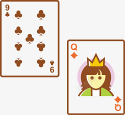 5扑克牌四种花形卡通扁平魔术扑克牌片矢量图高清图片
