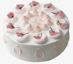粉色小清新樱花生日蛋糕素材