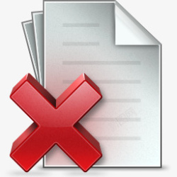 DOC文件文档删除图标高清图片