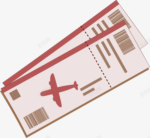 两张飞机票矢量图ai免抠素材_新图网 https://ixintu.com 交通 凭据 创意 卡通手绘 旅行 飞机票 矢量图