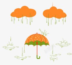 雨水卡通雨伞高清图片