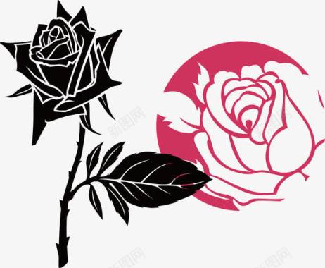 复古玫瑰花图标图标