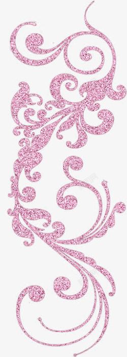 卡通手绘曲线花纹粉色装饰素材