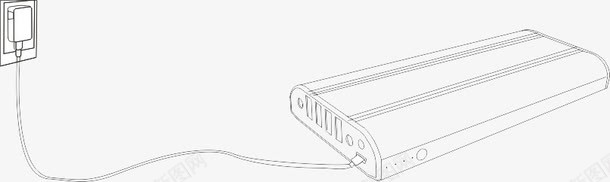 手绘移动电源png免抠素材_新图网 https://ixintu.com 充电宝 手绘 插座 电线 白色的 移动电源 简图