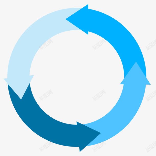 蓝色圆形箭头环绕图png免抠素材_新图网 https://ixintu.com 信息 圆形 箭头