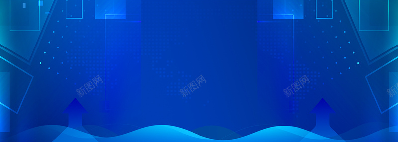 科技几何炫酷蓝色banner背景