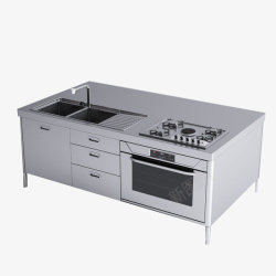 棕灰色厨房台面灰色洗手池厨房台面高清图片