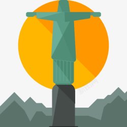巴西地标基督救世主图标高清图片