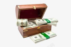 木质箱货盒子纸币钱箱高清图片