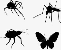 蚊子昆虫昆虫剪影高清图片
