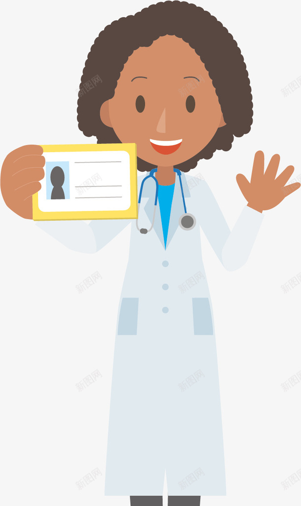 拿着身份证的医生png免抠素材_新图网 https://ixintu.com 创意 医生 卡通 商务 彩色 手绘 简约 身份证