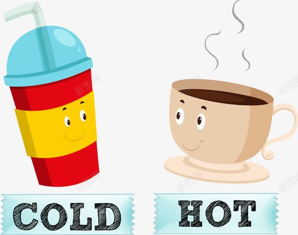 冷饮和热饮png免抠素材_新图网 https://ixintu.com 冰镇饮料 冷热对比 热咖啡 矢量素材