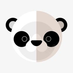 熊猫脸卡通动物头像图标高清图片