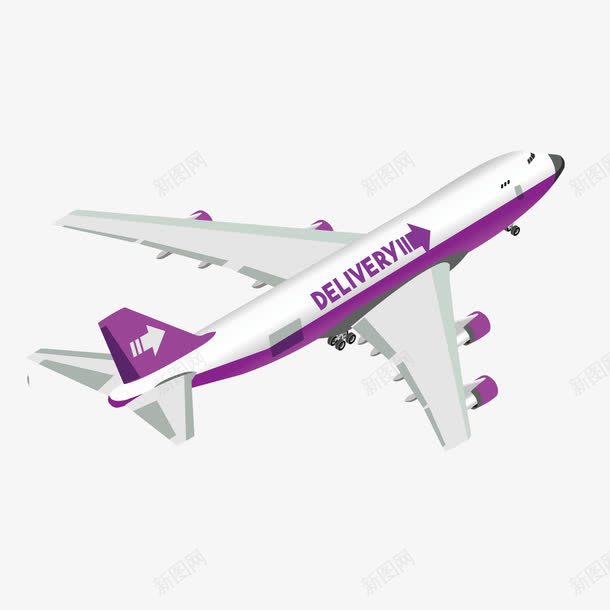 紫色飞机空运png免抠素材_新图网 https://ixintu.com 快递 空运 紫色