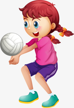 笑脸女孩打排球的可爱女孩高清图片
