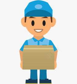 蓝色的箱子抱着箱子的男人高清图片