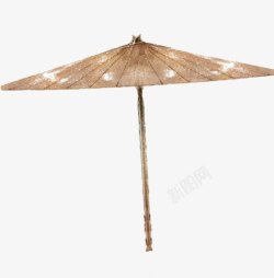 油纸伞创意立绘手绘褐色油纸伞高清图片