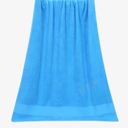蓝布毛巾简约纯色浴巾高清图片